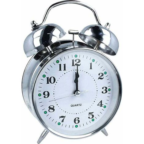 Reloj despertador ZVD con campana, reloj despertador de mesita de noche con doble campana, reloj despertador clásico, reloj Crezuo