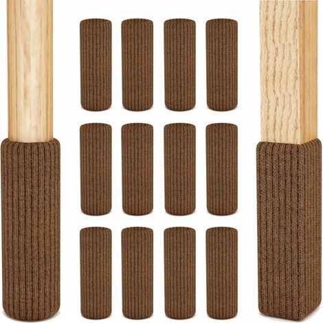 Lot de 24 chaussettes de chaise marron pour parquets, protections élastiques pour pieds de chaise, coussinets antidérapants, faciles à enfiler, compatibles avec toutes les formes de pieds. (1/5)