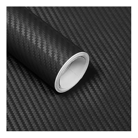 Film Covering Voiture, 30 x 150 cm Covering Carbone 3D Noir avec Technologie sans Bulles, Autocollant Voiture Tuning pour Intérieurs et Extérieurs Autos, Motos et Vélos (1/5)