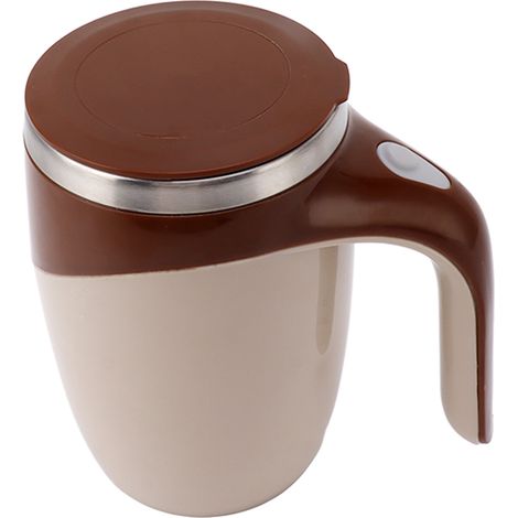 Tasse auto-mélangeuse 380 ml, mélange magnétique automatique, anti-éclaboussures, alimentée par piles, couleur café (1/5)