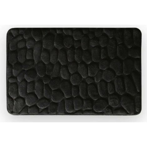 40x60 cm microfibre noire, tapis antidérapant pour la salle de bain (1/4)
