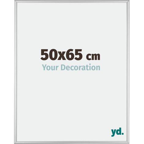 Your Decoration - 50x65 cm - Cadres Photos en Aluminium Avec Verre acrylique - Anti-Reflet - Excellente Qualité - Argent Mat - Cadre Decoration Murale - Kent.