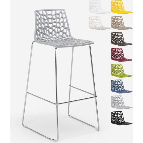 Sgabello Grand Soleil bar cucina 74 cm design Spider Slitta - Colore: Grigio