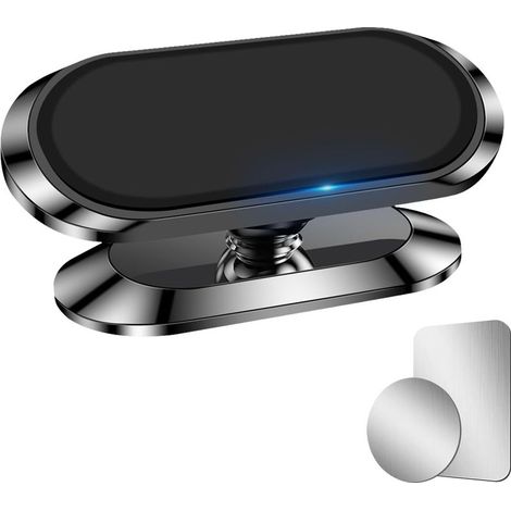 Magnetische Autohandyhalterung, Magnetische Autohandyhalterung mit 8 starken Magneten, 360°-Klebehalterung mit Metallplatte für Android-Geräte (Schwarz) (1/5)