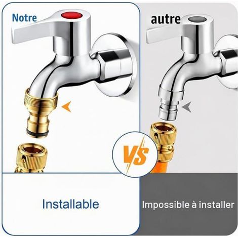 Lot de 3 adaptateur robinet en Laiton M24 M22,Raccord Rapide avec Joint étanche,adaptateur robinet cuisine (1/5)