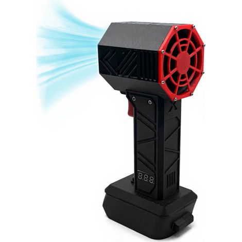 Ventilateur à jet Irovami - Moteur sans balais 50 mm, 700 W, 1000 g de poussée, compatible batteries Makita/Dewalt, écran numérique, vitesse variable (1/5)