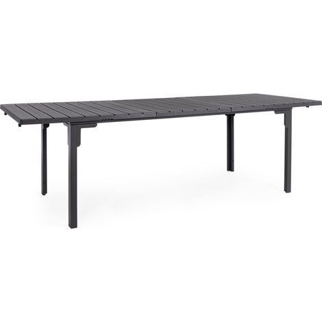 Tavolo in Acciaio con piano in Hdpe con effetto legno 180-240X90 Antracite (1/5)
