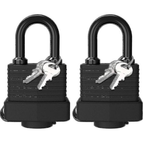 Cadenas avec clé, [Lot de 2] [4 clés] Cadenas étanches 40 mm (1/4)