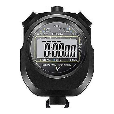 Chronomètre professionnel à 3 boutons avec grand écran numérique, étanche, idéal pour les sports et les jeux. (1/5)