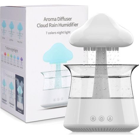 Humidificador de aire enturbiado, difusor de aceites esenciales con 7 colores de luz LED, difusor de nano niebla y humidificador para habitaciones grandes, habitaciones infantiles y hogares (bla (1/5)