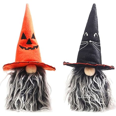 2 Pièces Gnomes Halloween d'halloween en Peluche Décor du Génome aux de Suédois Fait Elfe Scandinave Ornement de Ménage pour Table Halloween (1/5)