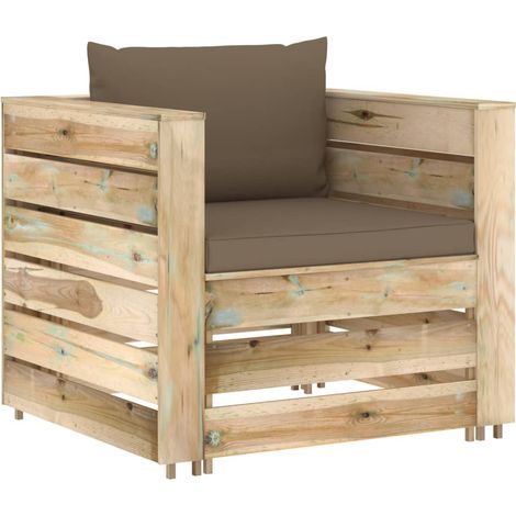 Maison Exclusive - 2-tlg. Garten-Lounge-Set mit Kissen Grün Imprä