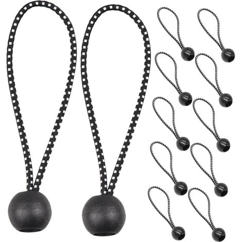 Lot De 12 Tendeurs Élastiques Avec Boules 6 Pouces, Corde Élastique Résistante, Ajustable, Pour Bâche Étanche Et Articles Ménagers, Fixation Polyvalente Pour Camping Et Usage Domestique