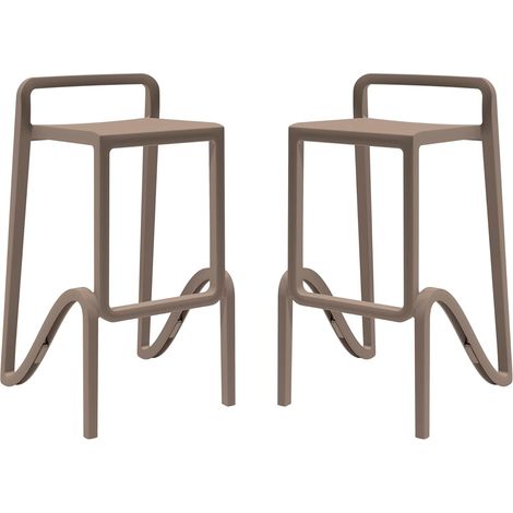 Tabouret Haut empilable pour intérieur et extérieur en polypropylène Eolo Tortora Made in Italy pour CASA Bar Restaurant (1/5)