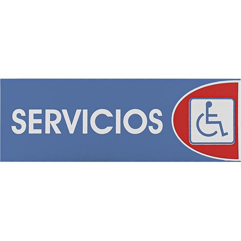 Panneau adhésif toilettes pour handicapés, PLASTIQUE, 6x18 cm, haute visibilité, intérieur et extérieur