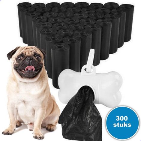 Sacs à déjections canines - Sacs à déjections canines - 300 pièces - Sacs à déjections biodégradables - 20 rouleaux - (1/5)