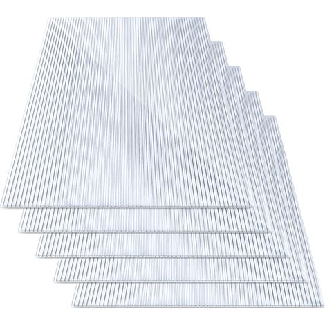 Jiubiaz 5 plaques polycarbonate alvéolaire translucide 8 mm pour serre, 121 x 60,5 cm, surface 3,66 m², protection UV