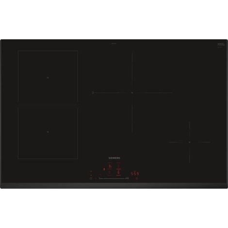 Siemens – Plaque induction 4 foyers 80 cm – Verre-céramique – Fonction Boost – Démarrage rapide – ED851HSB1E