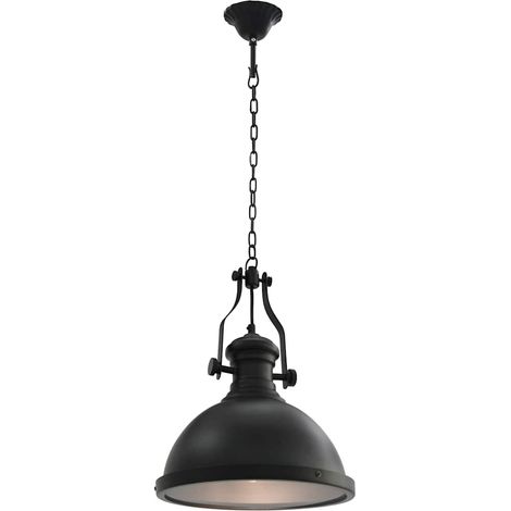vidaXL Lámpara de techo redonda negra E27 (1/2)