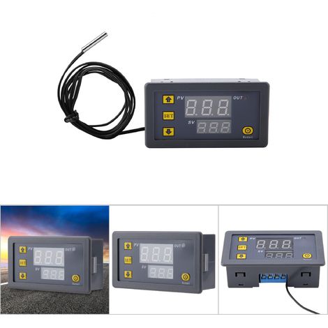W3230 Contrôleur de Température Numérique Thermostat LED avec Capteur Commutateur Afficheur 110-220V (1/5)