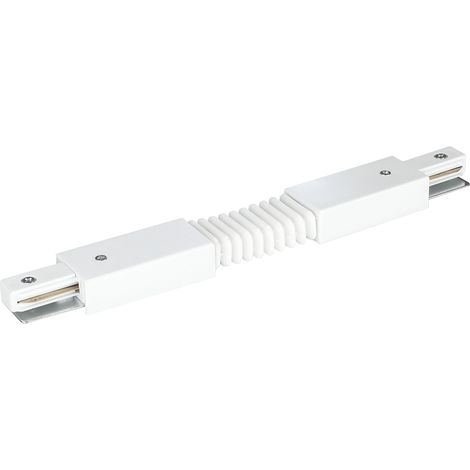 Connecteur flexible blanc monophasé pour rail d'éclairage (1/5)