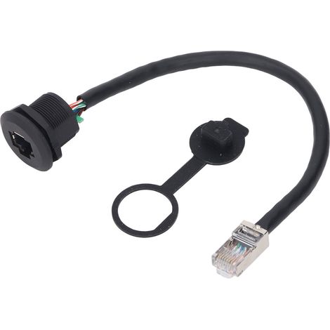 Câble connecteur femelle 8 broches vers RJ45 mâle droit, filetage E13, non blindé, gaine PVC (1/5)