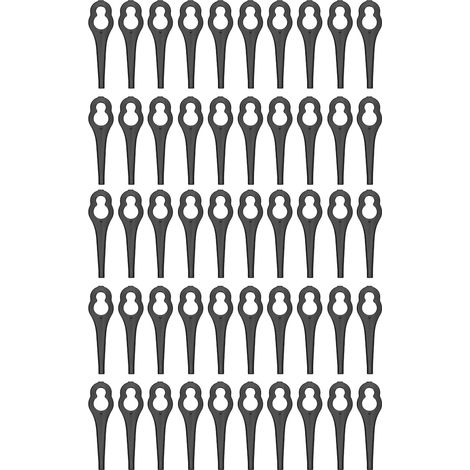 50pcs Grass Trimmer Plastic Blades Lawn Mower Parts for BOSCH ALM 28 30 (Black) (1/5)