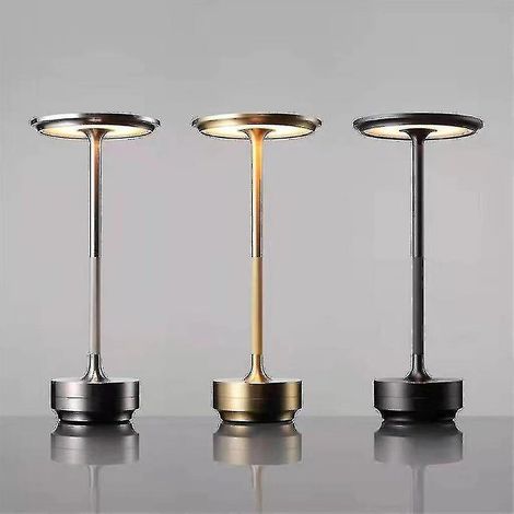 Lámpara de mesa inalámbrica, regulable, resistente al agua, de metal, recargable por USB (1 unidad), Yaying Shop-hao (1/5)