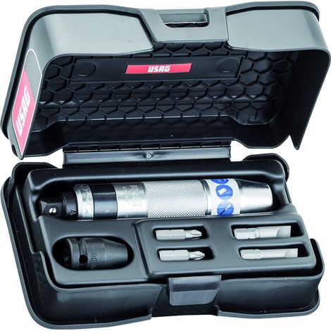 USAG 700 1/2 C6 ASSORTIMENTO IN CASSETTA DI ABS CON GIRAVITE A PERCUSSIONE 6 PZ