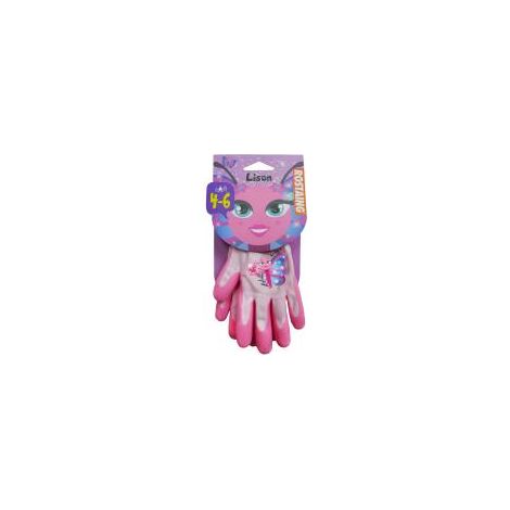 Gant de jardinage enfant rose, LISON le papillon - ROSTAING - 6-8 ans