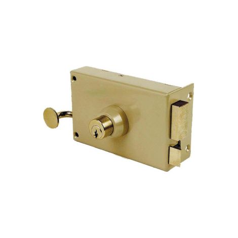 Serrure en applique horizontale JPM Véga – Sécurité optimale – Finition jaune/doré – Pour portes à gauche – Dimensions 140mm (1/3)