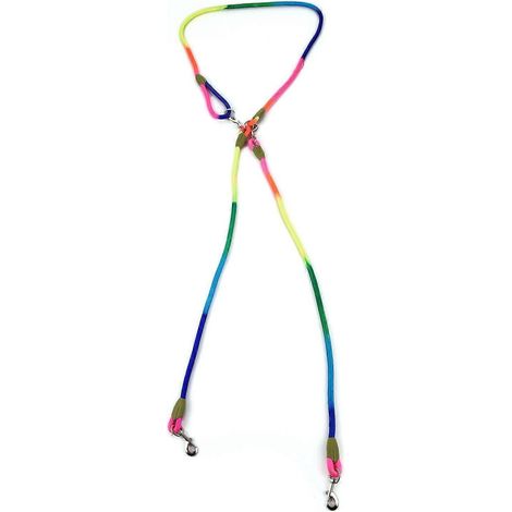 Laisse mains libres en nylon pour chien, laisse de dressage avec coutures réfléchissantes et bandoulière réglable