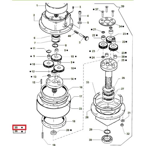 ORIGINAL ACTIVE Kettensäge Modell t143 - t152 erste Reduzierstufe 021037