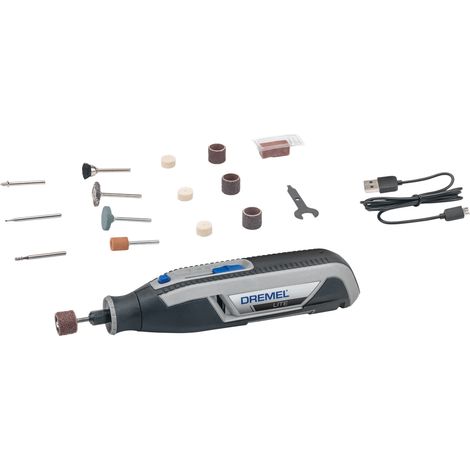 Dremel Lite 7760 Akku Multifunktionswerkzeug 3.6V, Set mit 15 Zubehörteilen, Variable Drehzal 8.000-25.000 U/min - zum Schnitzen, Gravieren, Schleifen, Schärfen, Reinigen, Polieren, Schmirgeln