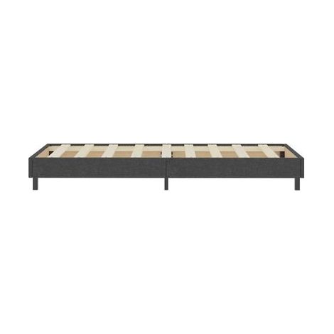 Sommier Snowco en tissu gris 100 × 200 cm (matelas non inclus), tissu doux et respirant, meuble de chambre, design contemporain, montage facile (1/5)