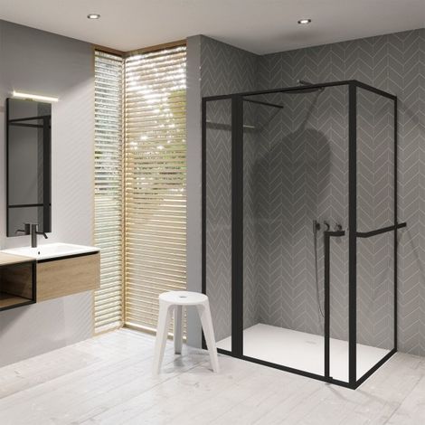 Cabine de douche d'angle LUCID 203 RIHO 130x100 x200cm avec porte battante
