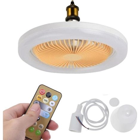 Ventilateur de Plafond avec Éclairage LED 30W, Dimmable et Intelligent, Lampe Ventilateur E27 pour Salon et Chambre (1/4)