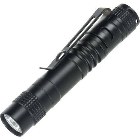 Mini-LED-Taschenlampe, 9 cm Aluminium mit Clip, 200 Lumen, tragbar und wasserdicht, für Heimwerker und Arbeit, 1 AAA-Batterie (nicht im Lieferumfang enthalten) [Energieklasse A+]