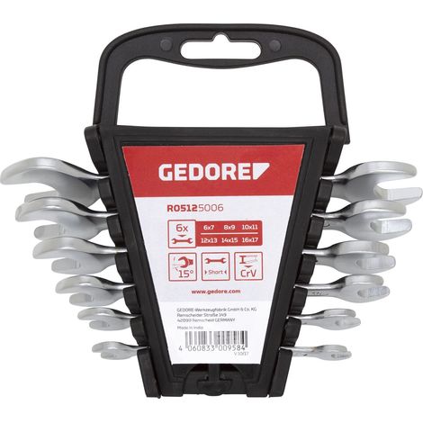 GEDORE RED 3300958 - Clé double à fourche courte SW6-17mm 6 pcs , R05125006 (1/5)