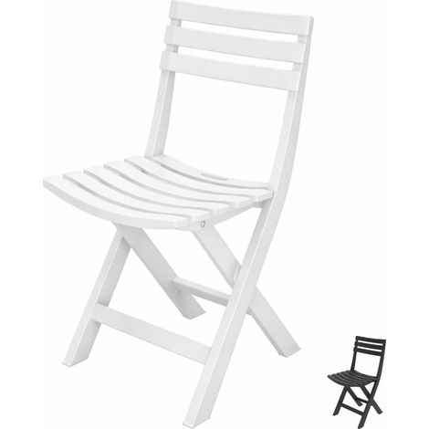Sedia da giardino pieghevole in plastica resistente Bianca - Misura 41x44x78 cm - Sedia da esterno richiudibile senza braccioli (1/5)