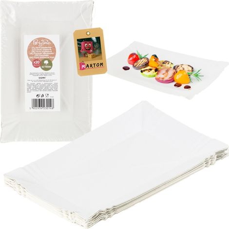 ARP8000 LOT DE 20 PLATS EN PAPIER POUR BARBECUE ET PIQUE-NIQUE 20 x 13,5 CM (1/5)