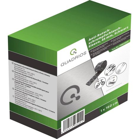 Quadrios 1908CA072 Termoretraibile senza colla Nero 45 mm 22.50 mm Restringimento:2:1 1.6 m (1/5)