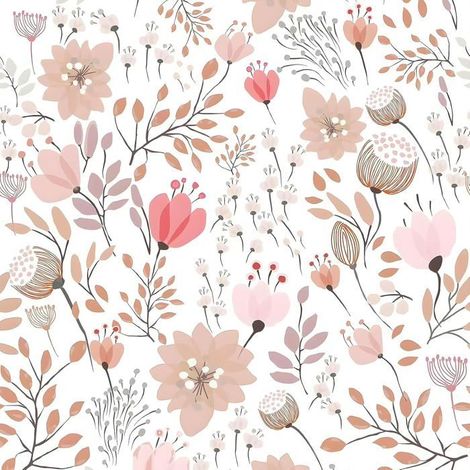 Papier Peint Fleuri Rose Fleurs Lotus Papier Peint Adhesif Mural Decoratif Chambre Salle De Bain 44,5Cm × 300Cm Papiers Pein[BI9] (1/4)