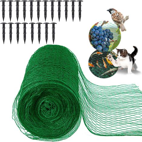 1 Kit Filet Anti Oiseaux, 4M x 12M Protection Plantes, Maille 15Mm, Pour Jardin, Étang, Piscine (1/5)