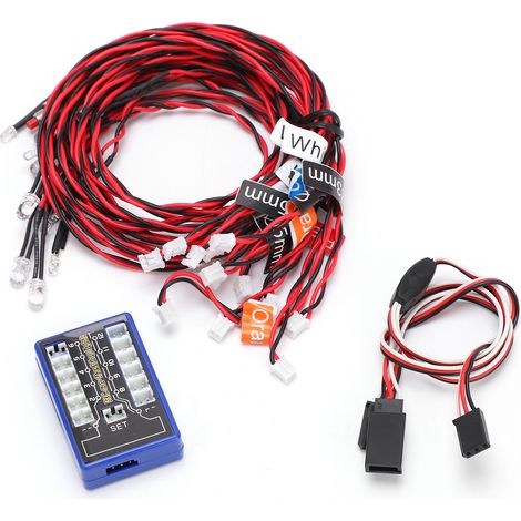 Kit d'éclairage LED clignotant 12 pièces pour modèles RC, système d'éclairage 4.8‑6V DC (1/5)