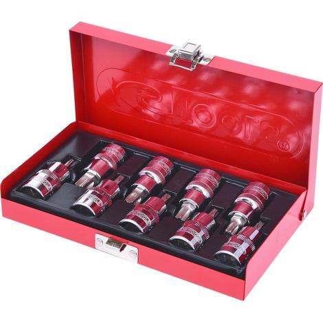 KS TOOLS 1/2' CHROMEplus Jeu de douilles tournevis Torx percé,9 pcs TB20-TB60 ( 918.1386 ) (1/5)