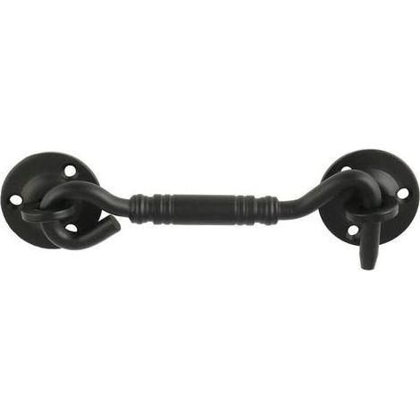 Loquet de fenêtre à crochet pour porte de cabine, 110 mm de long, acier inoxydable noir mat, (1/5)