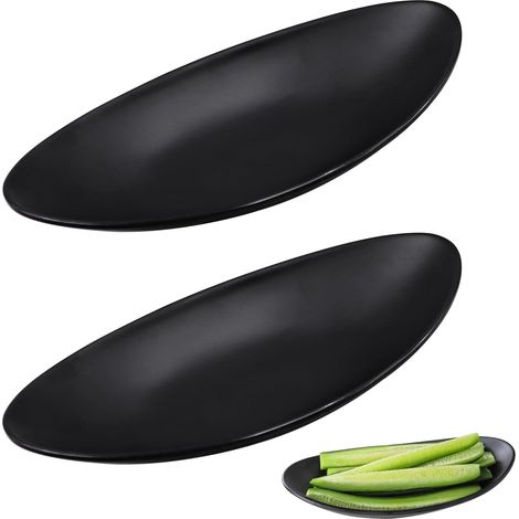 2 Pièces Bols à Clés pour Couloir 25.3 x 13.7 x 4.3 cm Plateau Décoratif pour Clés Bol à Clé Noire Réutilisable Plateau Bijoux Noir Ovale Cela Ranger des Bijoux et des Pièces de Monnaie (1/5)