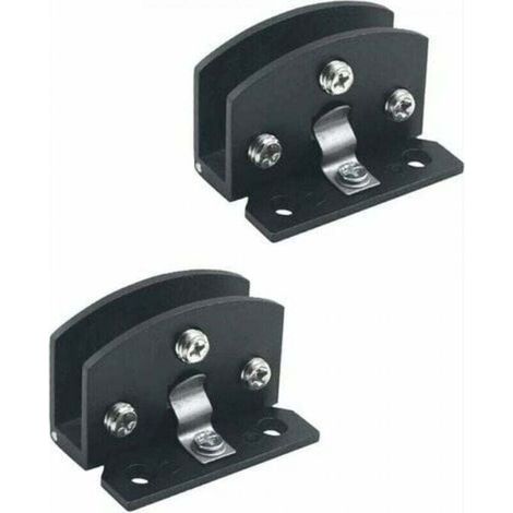 2pcs of glass door hinges showcase wine cabinet clip door hinge(suitable for 5 8mm thick glass Black),door hinge replacement parts black Silver (1/4)