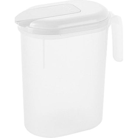 Bouilloire à eau froide, cafetière à infusion à froid 1,8 L, distributeur de boissons pour réfrigérateur, pichet à eau froide de 1 gallon, carafe à limonade avec robinet (blanc) (1/5)